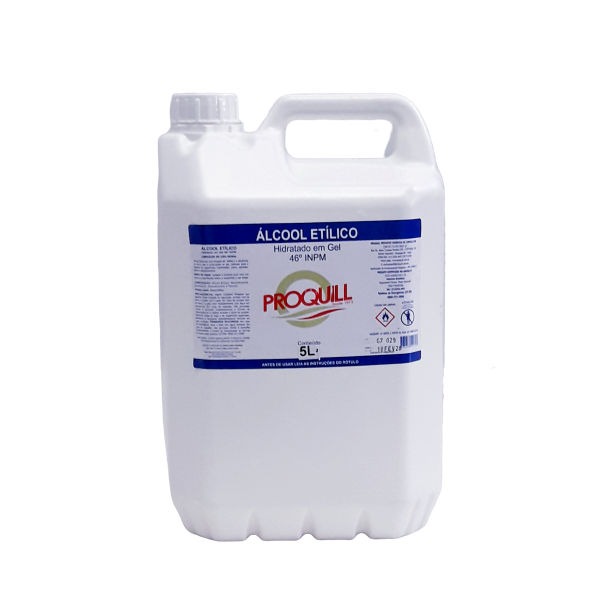 ÁLCOOL ETÍLICO HIDRATADO EM GEL 46º INPM PROQUILL C/ 5 LITROS